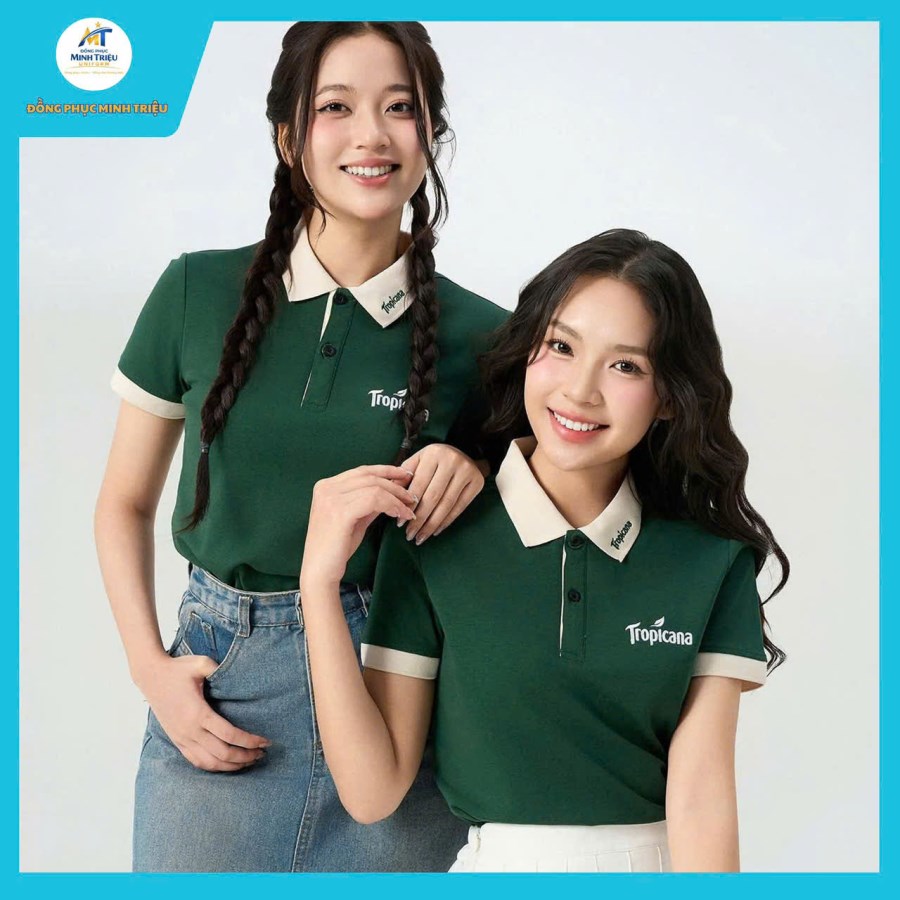 Áo đồng phục công ty phối bo dệt 