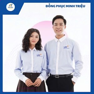 Đồng phục áo sơ mi sọc màu xanh