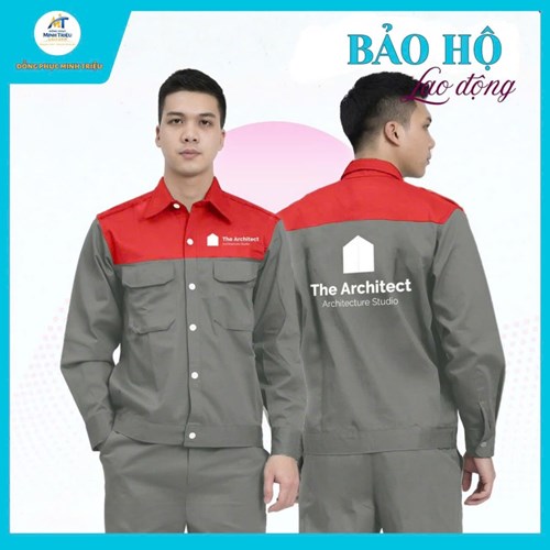 Đồng phục bảo hộ xám đỏ