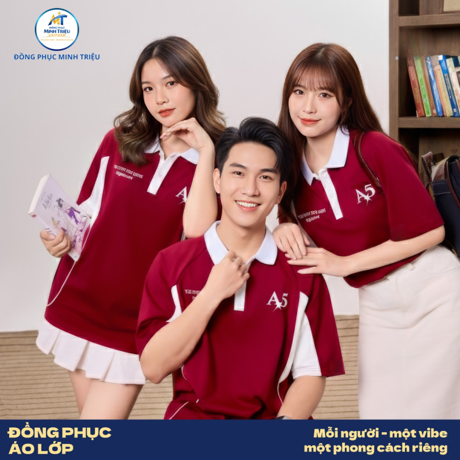 Đồng phục lớp màu đỏ trắng