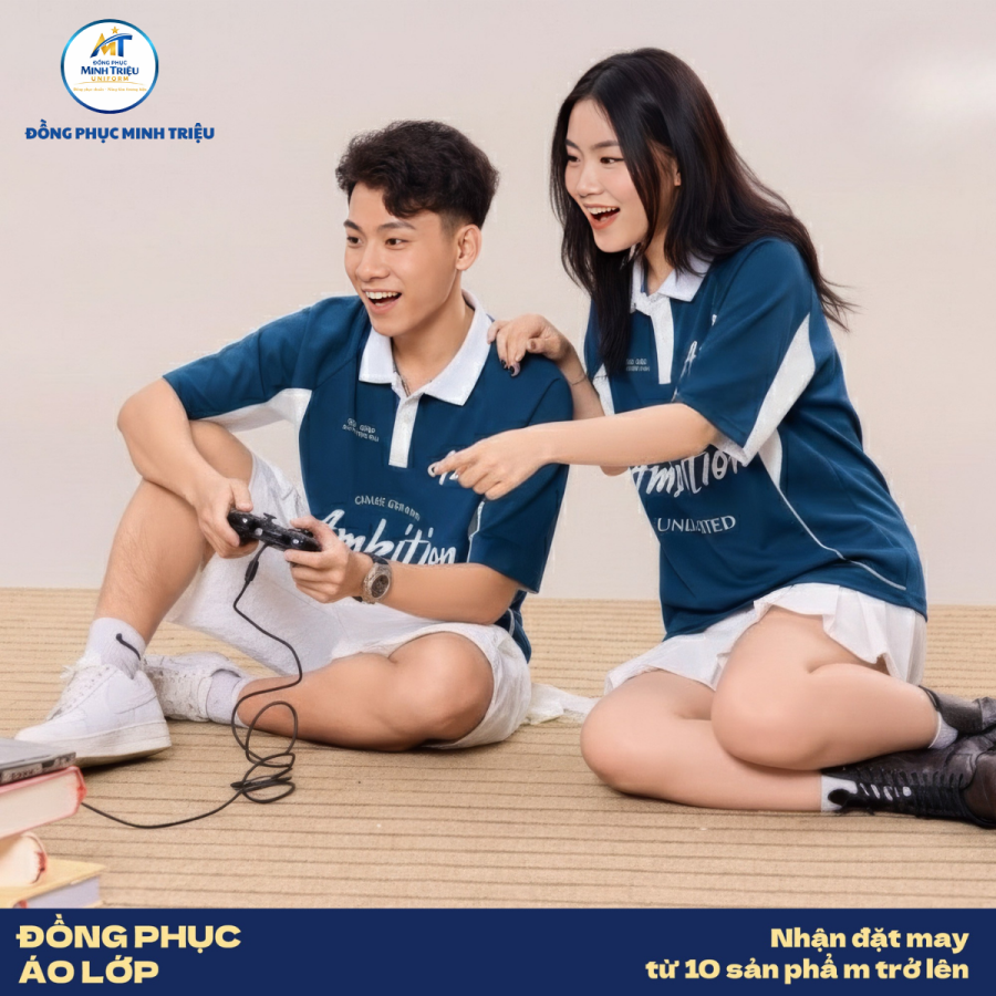 Đồng phục lớp màu xanh lam trắng