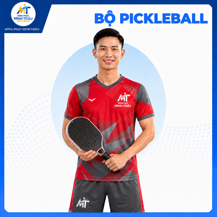 Bộ pickleball đỏ xám