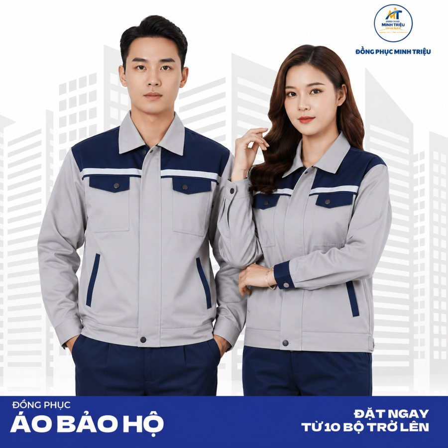 Bảo Hộ Lao Động Xám Navy