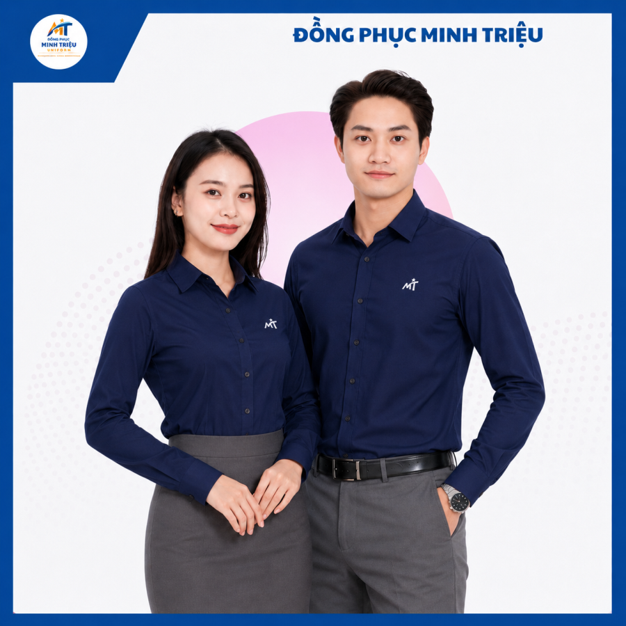 Đồng phục sơ mi xanh than