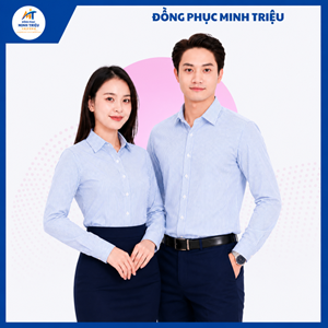 Đồng phục sơ mi xanh kẻ sọc