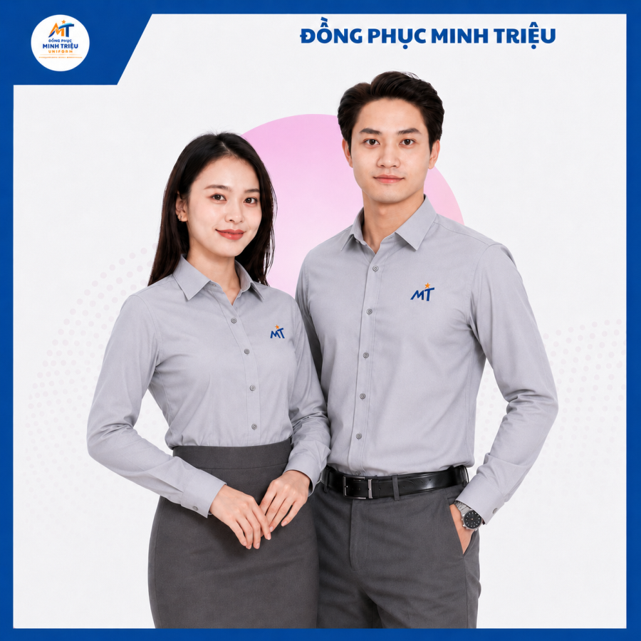 Đồng phục sơ mi ghi sáng