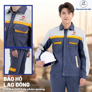 Đồng phục bảo hộ lao động Xám ghi sáng