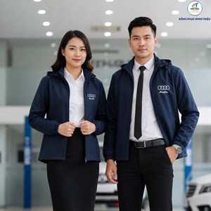 Đồng Phục Áo Gió Xanh Navy